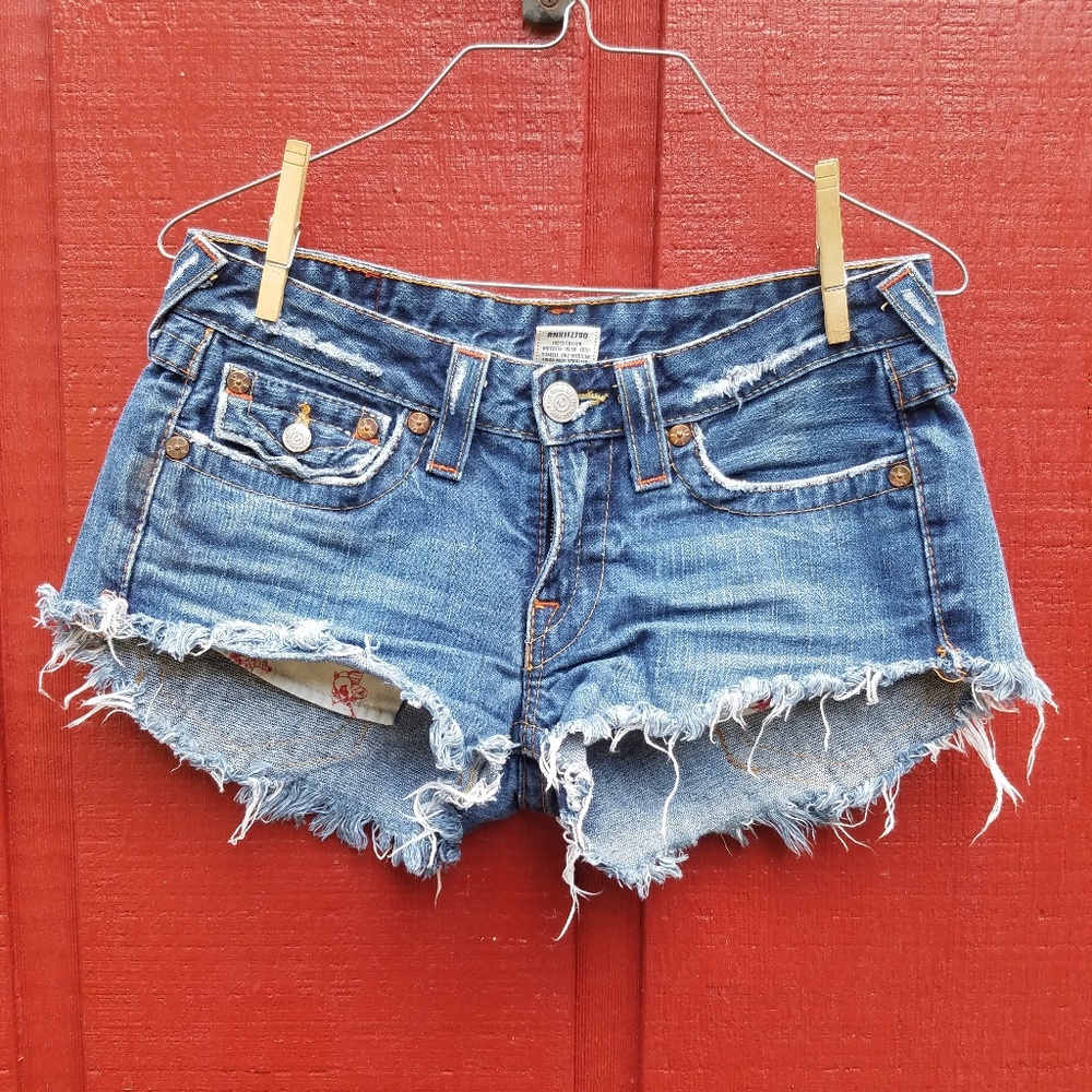 True Religion Cut Off Jean Shorts